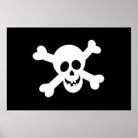 Drapeau de pirate noir et blanc mignon
