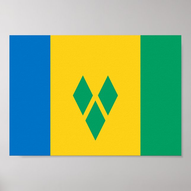 Affiches Drapeau de Saint-Vincent-et-les Grenadines (Devant)