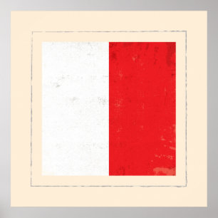 Affiches Drapeau de signal nautique de la lettre "H"