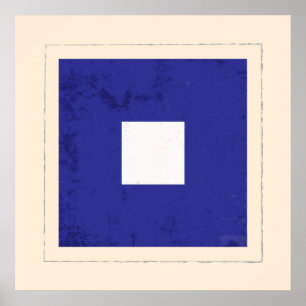 Affiches Drapeau de signal nautique de la lettre "P"