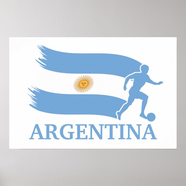 Affiches Drapeau de soccer argentin (Devant)