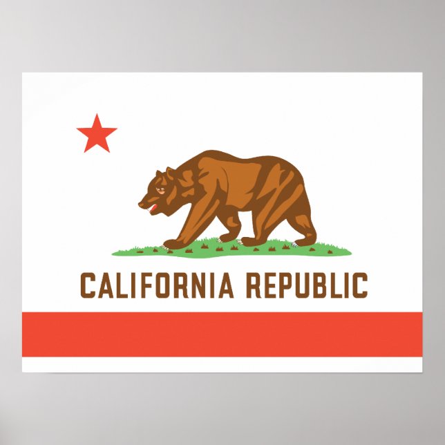 Affiches Drapeau d'État de Californie (Devant)