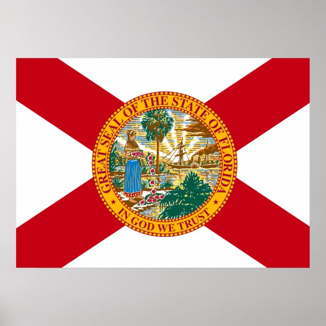 Affiches Drapeau d'État de Floride (Devant)