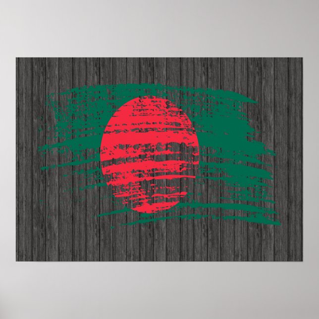 Affiches Drapeau du Bangladesh cool (Devant)