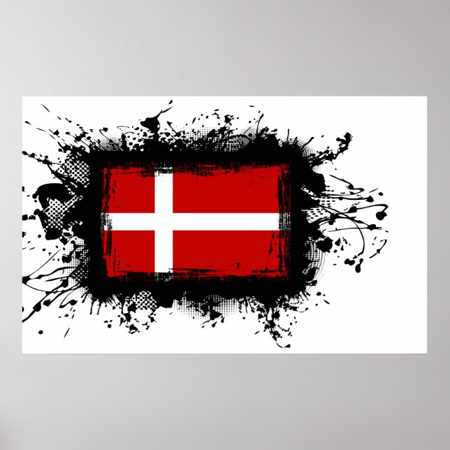Affiches Drapeau du Danemark (Devant)