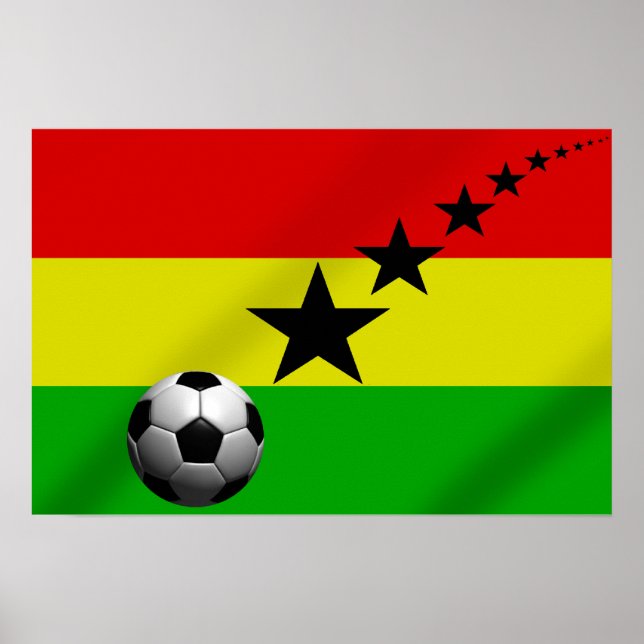 Affiches drapeau du Ghana Black Stars Soccer (Devant)