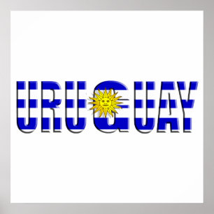 Affiches Drapeau du logo Uruguay Sun