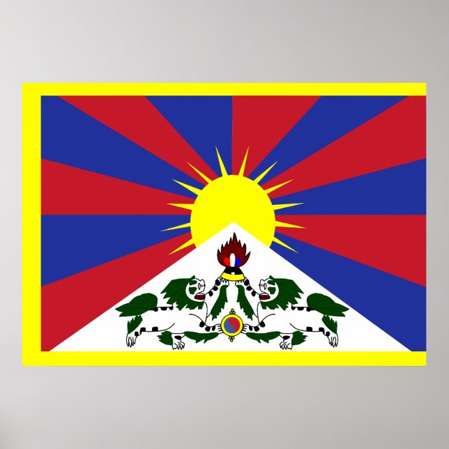 Affiches Drapeau du Tibet (Devant)