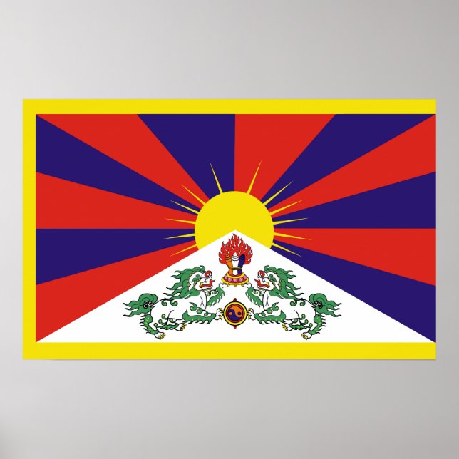 Affiches Drapeau du Tibet - Drapeau du lion des neiges (Devant)