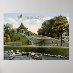Affiches Drapeau floral, Belle Isle Park, Détroit 1915 Vint