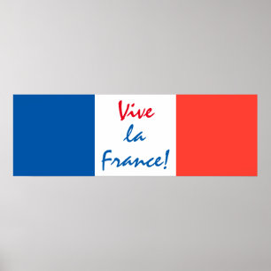 Affiches Drapeau français Vive La France personnalisable