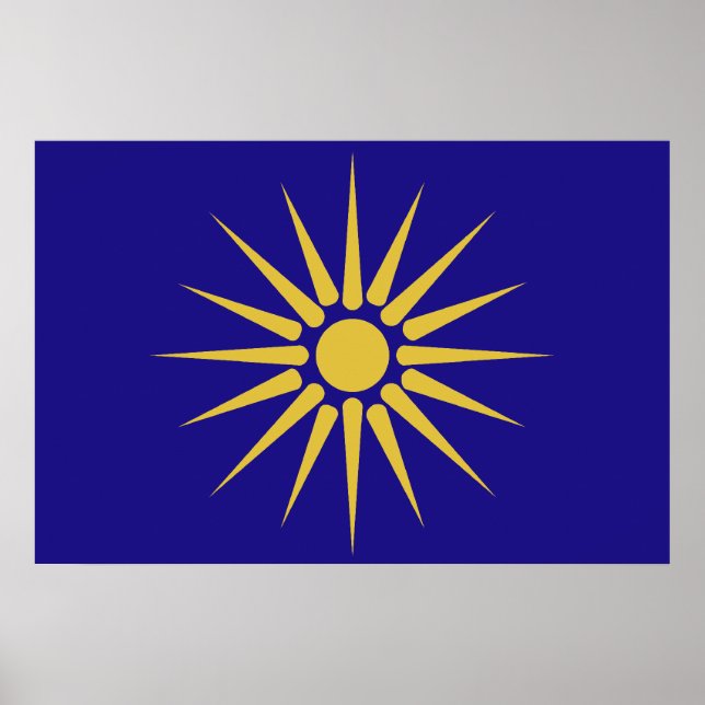 Affiches Drapeau grec Macédoine, Grèce (Devant)