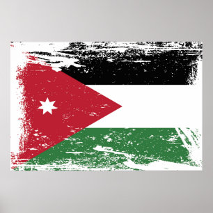 Affiches Drapeau grunge de la Jordanie