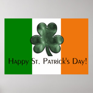 Affiches Drapeau irlandais - Bonne St. Patrick's Day Print