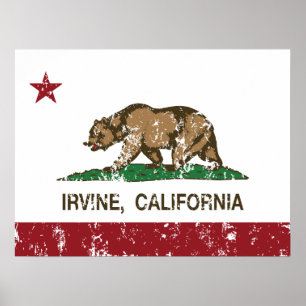 Affiches Drapeau Irvine d'état de Californi