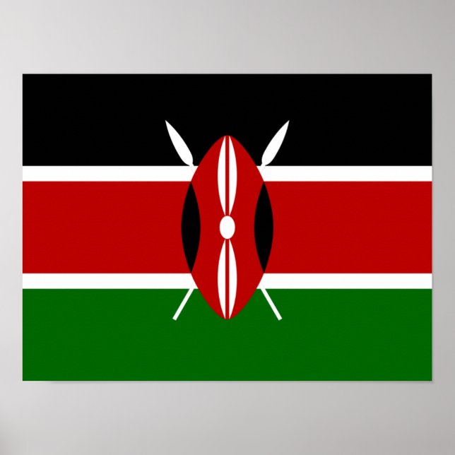 Affiches Drapeau Kenya Afrique (Devant)
