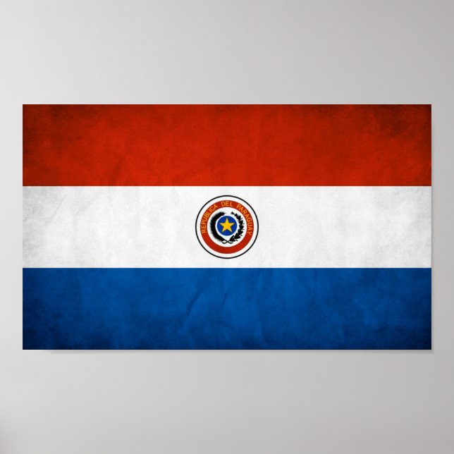 Affiches Drapeau national du Paraguay (Devant)