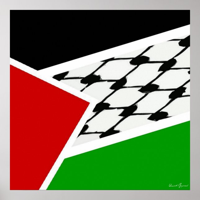 Affiches Drapeau Palestine Keffiyah (Devant)
