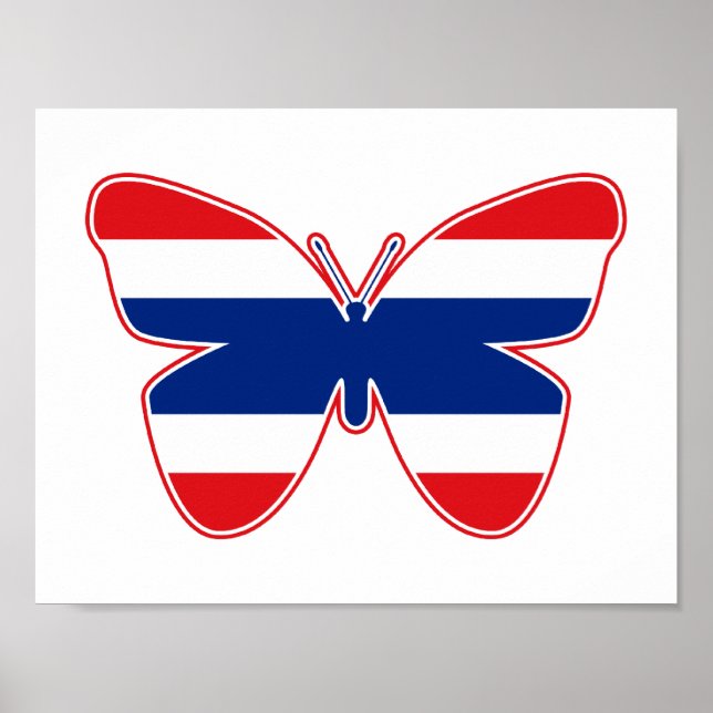 Affiches Drapeau papillon thaïlandais (Devant)