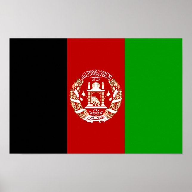 Affiches Drapeau patriotique de l'Afghanistan (Devant)