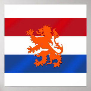 Affiches Drapeau Pays-Bas Rampant lion Pays-Bas