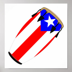 Affiches Drapeau Porto Rico de Conga