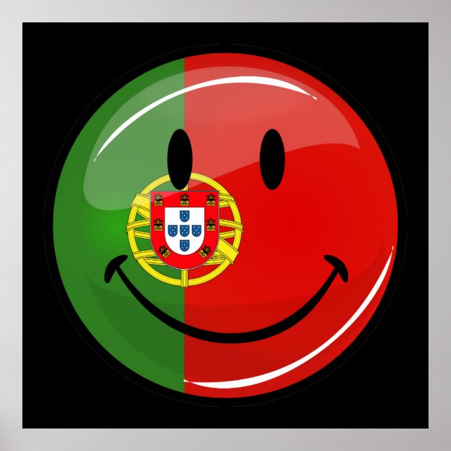 Affiches Drapeau portugais souriant (Devant)