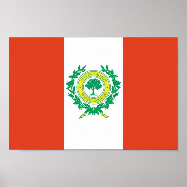 Affiches Drapeau Raleigh, Caroline du Nord (Devant)