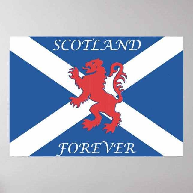 Affiches Drapeau rampant pour Lion Ecosse (Devant)