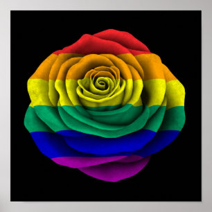 Affiches Drapeau rose de gay pride d'arc-en-ciel sur le