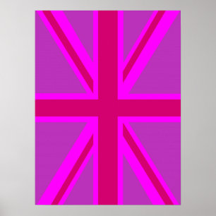 Affiches Drapeau rose Fuchsia Union Jack