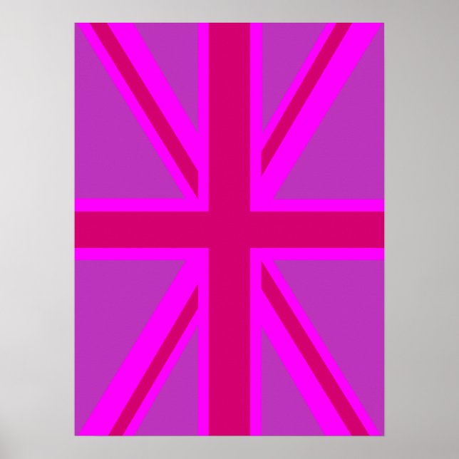 Affiches Drapeau rose Fuchsia Union Jack (Devant)