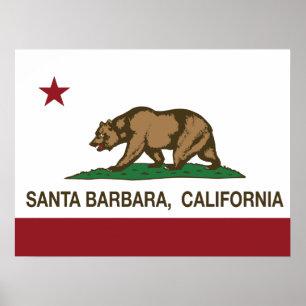 Affiches Drapeau Santa Barbara d'état de la Californie