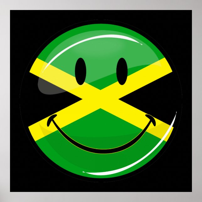 Affiches Drapeau souriant jamaïcain (Devant)
