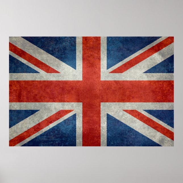 Affiches Drapeau Union Jack britannique dans style rétro te (Devant)
