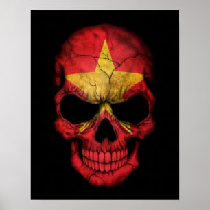 Affiches Drapeau vietnamien en noir