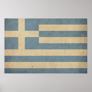 Affiches Drapeau vintage de la Grèce