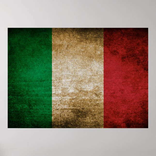 Affiches Drapeau vintage de l'Italie (Devant)