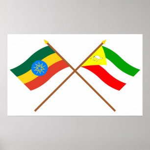 Affiches Drapeaux croisés Éthiopie et Somalie