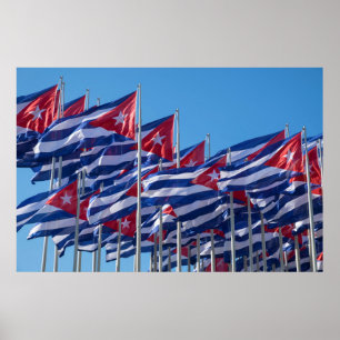 Affiches Drapeaux cubains qui flottent