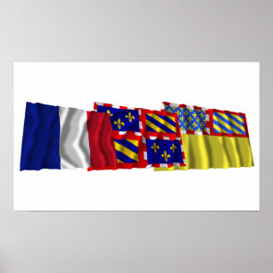 Affiches Drapeaux de Côte-d'Or, de Bourgogne et de la