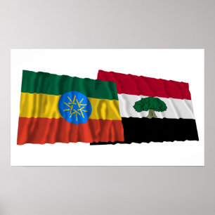 Affiches Drapeaux de l'Éthiopie et de l'Oromia