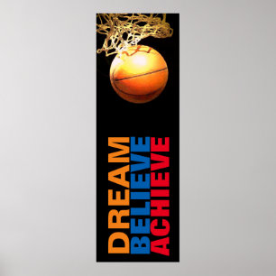 Affiches Dream Believe Atteindre Basketball Stylish Porte