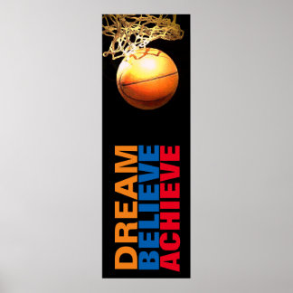 Affiches Dream Believe Atteindre Basketball Stylish Porte