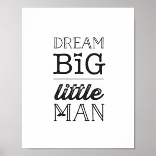 Affiches Dream Big Little Man Classic Boy Baby Nursery Art