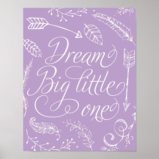 Affiches Dream Big Little One en violet (Devant)