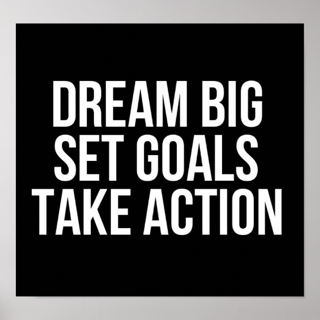 Affiches Dream Big Set Buts Agir Citation Motivationnelle (Devant)