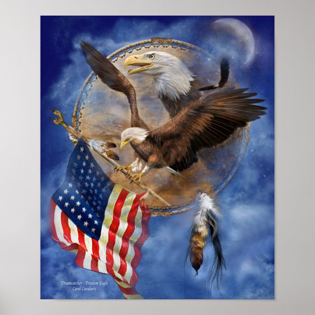 Affiches Dream Catcher - Freedom Eagle Art Poster/Imprimer (Devant)