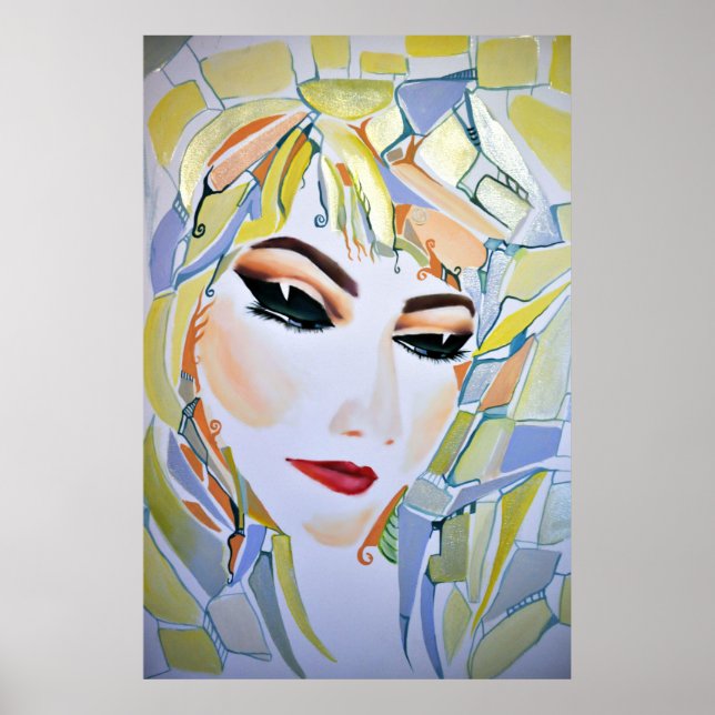 Affiches Dreamy Psychedelic Utopian Girl (Devant)