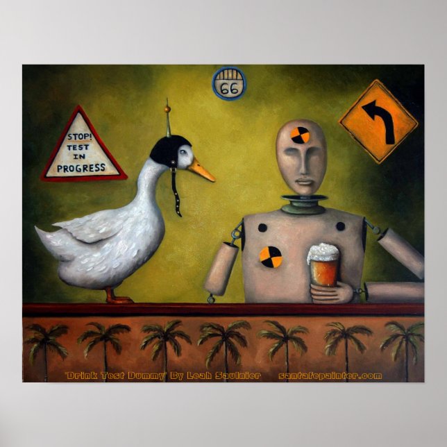 Affiches Drink Test Dummy, "Drink Test Dummy" De Leah Sa... (Devant)